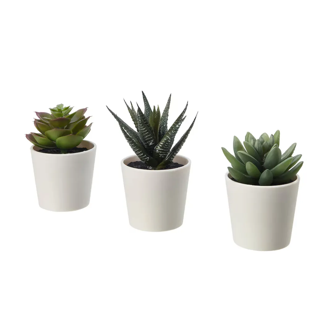 Kunstplantjes - set van 3 - inclusief pot