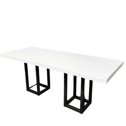 Tafel - 200x80x78 – zwartstaal/wit