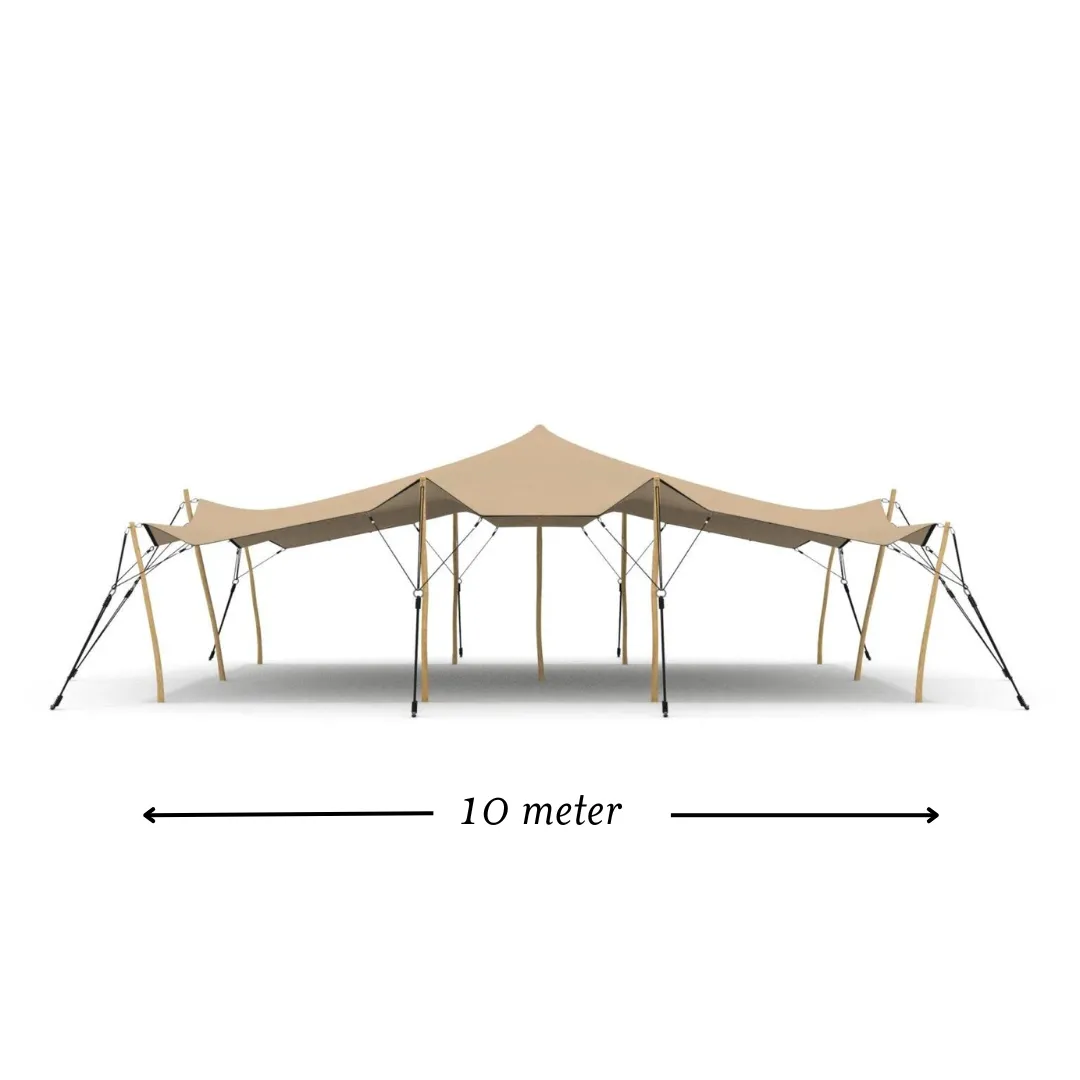 Stretchtent - zandkleur - 8m x 10m